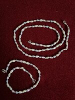 Valódi barokk igazgyöngy szett, több színű nagyon szép ezüst  kapoccsal.