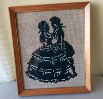 Gobelin kép eladó! Árnyképes jelenettel. Retro!