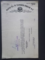 Magyar Tej és Tejtermék Forgalmi R.T. fejléces levél 1933-ból