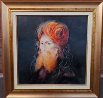 Szász Endre (1926-2003) Turbános Szakállas Férfi