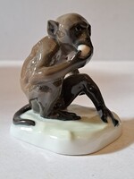 Rosenthal porcelán figura majom gyümölccsel Edmund Otto-Eichwald tervező 1927 zöld jelzés HIBÁTLAN