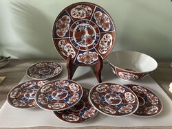 Elegáns japán Marugo  imari stílusú  porcelán készlet 8részes hibátlan
