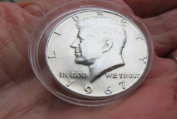USA ½ dollár 1967. Kennedy Ag.  UNC . kapszulában.