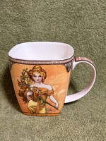 Porcelán bögre Alfons Mucha "Tavasz" alkotásával