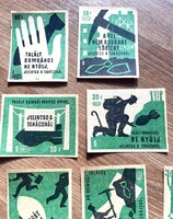 Régi gyufacímke retro gyufa cimke "Ha bombát talász jelentsd a Tanácsnál" szocreál