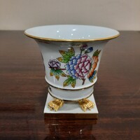 Herendi Viktória mintás porcelán oroszlán körmös váza, kaspó VBO
