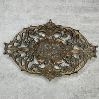 Antik áttört rózsamintás réz tál