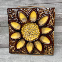 Retro mázas napraforgó fali dísz kép