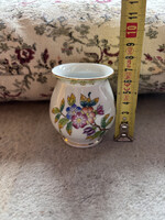 Herendi Viktória mintás miniatűr váza, 7 cm, aranyozott, hibátlan