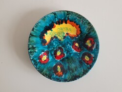 Retro régi kerámia fali dísz dísztányér mid century falitányér 24 cm fali tál