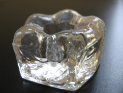 Kristály üveg ötszögletű gyertyatartó