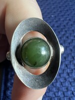 Vintage lengyel ezüst gyűrű nefrittel