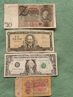 Márka, peso, dollár,rubel