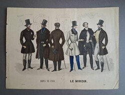 Divatmetszet - Modes de Paris - Le Miroir, 1842