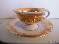 KÁVÉS SZETT - PORCELÁN - ARANYOZOTT - MARIAZELL - RÉGI - csésze 1 dl + csészealj 13 cm