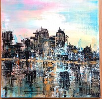 "A DÓM-arannyal"festmény feszitett vásznon 50x 50 cm