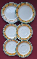 Wellco német porcelán csészealj kistányér csomag tulipán mintával húsvéti tavaszi