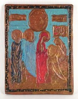 1Q109 Festett vörösréz lemez ikon 27.5 x 20.5 cm