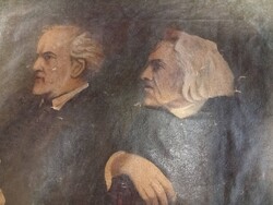 "Liszt látogatása Wagnernél Bayreuthban " című festmény feldolgozása, olaj-vászon