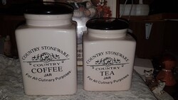 Vintage - olasz kávé és tea tartó  porcelán ( együtt)-OLASZ- márkás és elegáns-- Új  cimkével!--