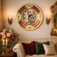 Nagy méretű Alt Wien (Royal Wienna ) festett falitányér 33 cm