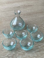 Karcagi fátyolüveg kiöntő poharakkal