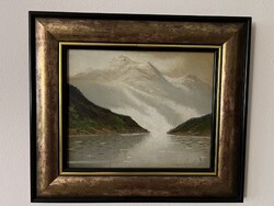 Szepesi Kuszka János – Hegyi tájkép tóval