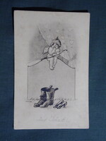 Képeslap,W. Stanke grafika,romantika,szerelem,angyal,ámor,katona levél,1915-