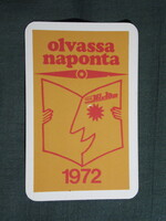 Kártyanaptár,Zalai Hírlap,napilap,újság,magazin,grafikai ,1972