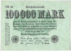 100000 100 ezer márka 1923.07.25. Németország 2. aUNC hajtatlan