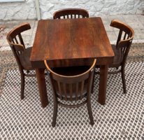 Antik Art deco étkezőasztal 4 székkel