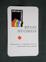 Kártyanaptár,Budapest,Révai nyomda,1972