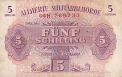 5  Schilling  1944  Ausztria A képen látható állapotban