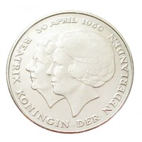 Hollandia,2 1/2 gulden 1980 - Beatrix királynő beiktatása aUNC+ nikkel