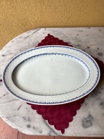 Large alt wien porcelain roasting dish with a line pattern, 45x31 cm.