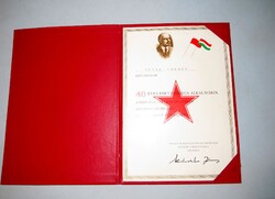 Elismerő oklevél MSZMP 1985. 17 x 24 cm 40 éves párttagság Kádár János Lenin
