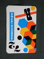 Kártyanaptár,Budapest,Révai nyomda,1972