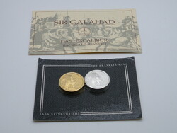 K396 RITKA! Franklin Mint SIR GALAHAD arany ezüst zseton EXCALIBUR BACKGAMMON