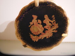 TÁNYÉR - PORCELÁN  - LIMOGES  - SZÁMOZOTT - 4,5 cm - ARANYOZOTT - RÉZ TARTÓVAL