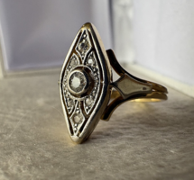 Art deco arany gyűrű gyémántokkal