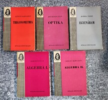 Bolyai-Könyvek 5 db kötete:Optika-Egyenáram-Trigonometria-Algebra-1960 as évek
