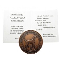 Magyarország,MÉE Csepeli csoport: Drótszőrű Magyar Vizsla emlékérem 2025 UNC bronz 39.5mm