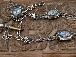 Francia ezüst zsebóralánc 32cm