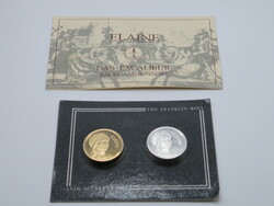 K399 RITKA! Franklin Mint ELAINE arany ezüst zseton EXCALIBUR BACKGAMMON