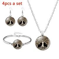 Életfa Nyaklánc Karkötő Fülbevaló Ékszerszett 316L Orvosi Fém Hipoallergén + Ékszerdoboz Új!