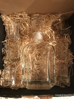 KRISTÁLY KÉSZLET - ÚJ - 1,34 kg  - PALACK - 27 x 13 x 7 cm - POHÁR - 1 dl