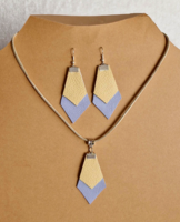 Új,handmade valódi bőr szett -nyaklánc+fülbevaló