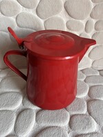 Retro piros zománcozott vas tejes / zsíros bödön