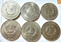 1971-72 20-10-5 Márkás érmék szép állapotban