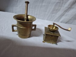 Mini réz mozsár és daráló
